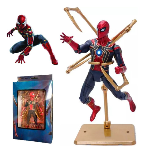 Marvel Iron Spiderman Con Figura Accion Articulada Con Luz