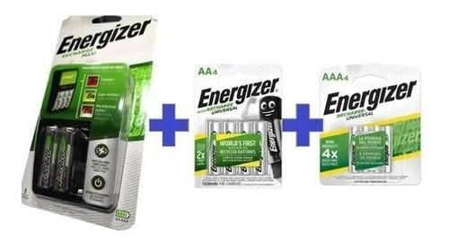 Cargador Energizer Maxi Con Recargables Aa Y Aaax4 Kit Combo