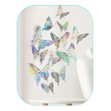 Set 12pz Mariposa Tornasol Decorativo Pegatina 3d