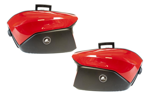 Alforjas Para Moto Laterales Rojo Std 37l Rigida Kinlley