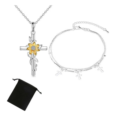 Joyeria Mujer Collare De Plata 925 Collar Cruz Cadenas Dijes | MercadoLibre
