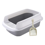 Caja De Arena Para Gatos, Inodoro Para Orinal, Gris Grande