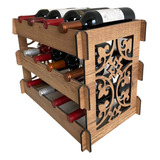 Prateleira Armazenamento Vinho 12 Garrafas Mdf Decoração