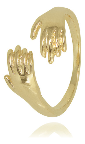 Anel Abraço Feminino Delicado Regulável Folheado A Ouro 18k