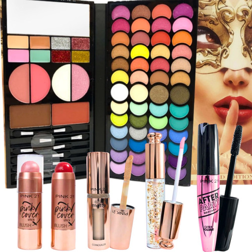 Combos De Maquillaje Paletas Sombras Brochas Labial Regalo 