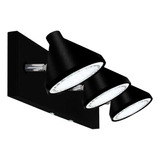 Lampara Aplique Pared Moderno Spot Negro Movil 3 Luces Led