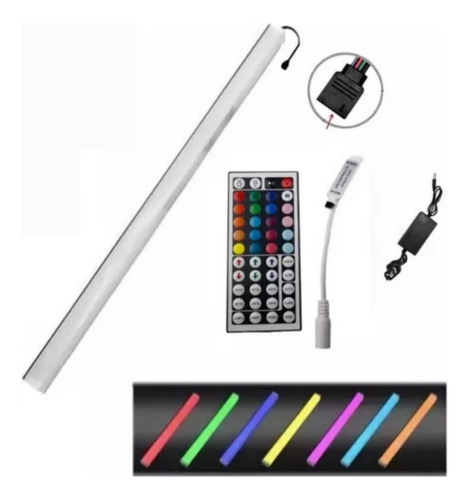 Barra Luz Led Rgb 1 Mts Control 44 Botones Efectos Fuente