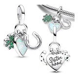 Charm Pandora Original Trébol Corazón Y Herrada Sale 50% Off