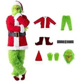 Traje De Papá Noel Cosplay Grinch De 7 Piezas