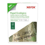 Papel Bond Xerox Ecologico T/carta Blanco 75 Grs. 500 Hojas