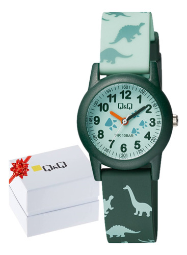 Reloj Infantil Q&q Niño Dinosaurio Números Y Manecillas 