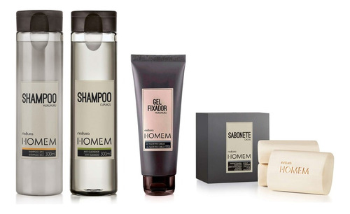 Set Natura Homem Rutina Rostro Y Cabello Premium