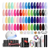 Mefa Kit De Esmalte De Uñas De Gel De 32 Colores Con Luz U.