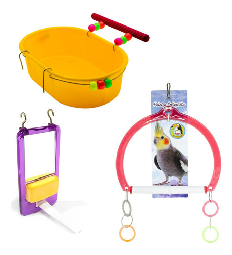 Kit Com Brinquedos Para Calopsitas Agapornis E Periquitos
