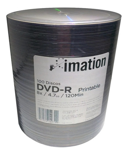 Dvd Imation Printable Bulk X100-solo Envio X Mercadoenvios