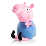 Almofada Bicho Pelúcia Porquinho George Pig Azul 