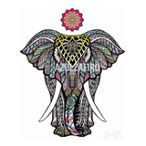 Mandala Elefante Vinil Decorativo Laminado Matte De 115 Cm