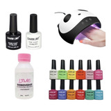 Kit Cabina Led Uv 36w Manicura + Esmaltes Uv/led + Removedor