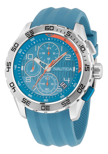 Reloj Nautica Nst 101 Con Correa De Silicona Azul Claro