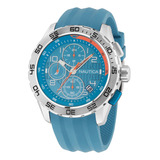 Reloj Nautica Nst 101 Con Correa De Silicona Azul Claro