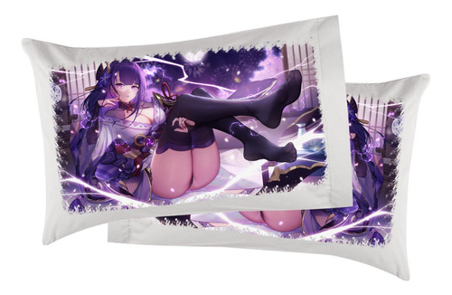 Funda Para Almohada Genshin Impact 73x50cm Raiden Anime