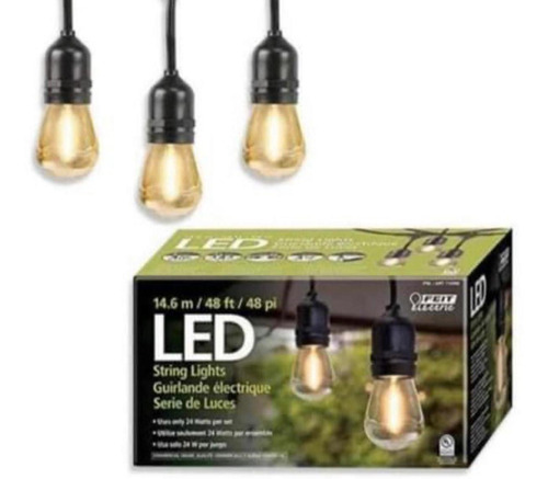 Extensión Tira De 24 Luces Led Vintage 14.6 Metros Jardin 