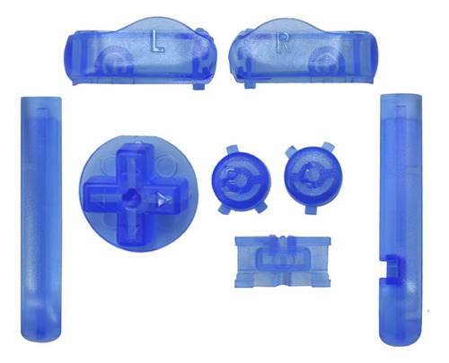 Set Botones Azul Oacuro Transparentes Para Game Boy Advance