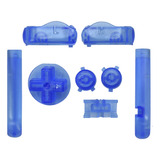 Set Botones Azul Oacuro Transparentes Para Game Boy Advance