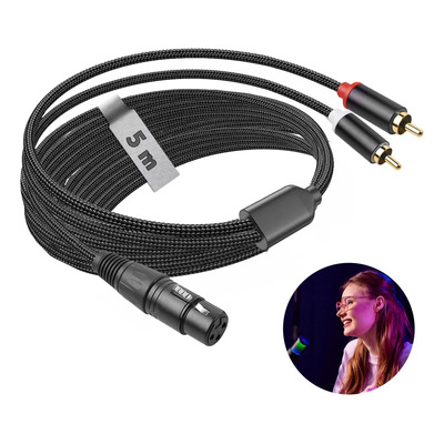 Cable De Audio Xlr Hembra A 2 Rca Macho 5mts | MercadoLibre