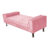 Recamier Félix King Size 195cm Sued Rosa Bebê Amarena Móveis