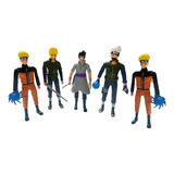 Kit 4 Bonecos Naruto Sasuke Articulados 15 Cm + Acessorios