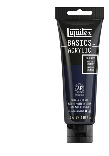 Acrílico Liquitex Basics Tubo 118ml Color 320 Tono Azul De Prusia