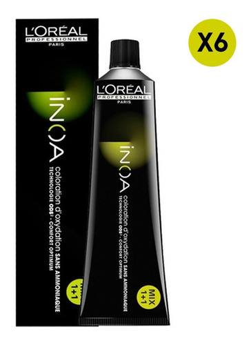 Tintura Sin Amoniaco Loreal Inoa Coloracion Profesional X6