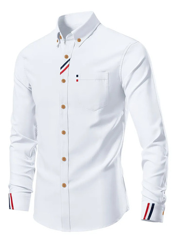 Camisa Slim Fit Manga Larga Para Hombre Casual | MercadoLibre