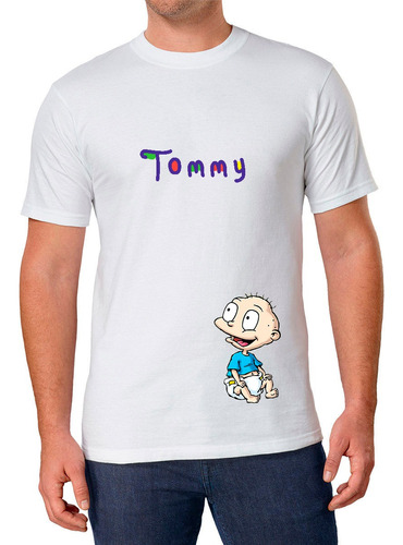 Playera Blanca Personalizada Premium De Rugrats Tommy