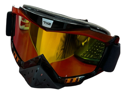 Gafas Para Motociclistas Goggle Techx2 Negro/naranja