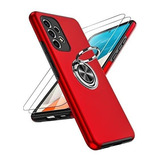 Funda Para Galaxy A53 5g C/anillo  Rojo  +2vidrios Temp