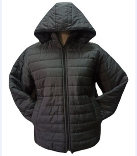 Campera Mujer Inflable Simil Pluma Talle Espec Capuch Desmon