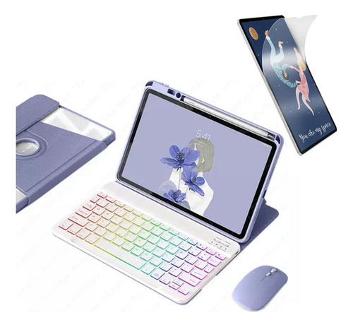 Funda Rotar Teclado Rgb+mouse Para Huawei Matepad11.5 2023-e