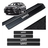Sticker Protección De Estribos Toyota Yaris Fibra De Carbono