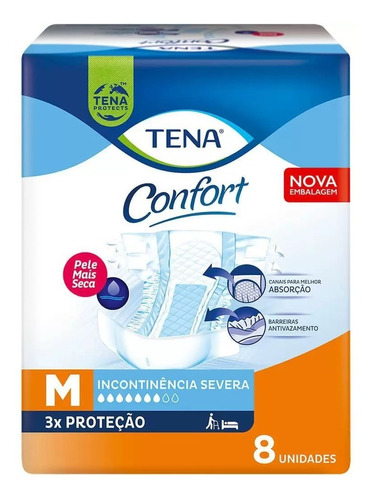 Fraldas Para Adultos Descartáveis Tena Confort  Descartável Pants Confort X 8 U