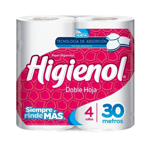 Papel Higiénico Higienol Doble Hoja 30 M De 4 U