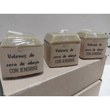 Vela Velones De Cera De Abeja Con Jengibre Naturales X6 U