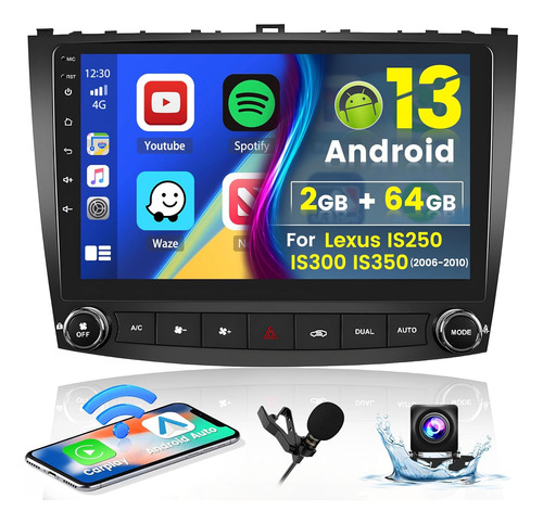 264g Android 13 Carplay Estéreo Para Lexus Is250 Is300 Is350