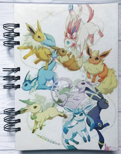 Cuaderno Artesanal A5 De Pokémon - Eevee Y Evoluciones