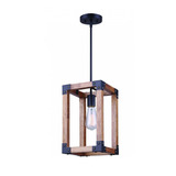 Lampara Colgante Techo Evo Vintage Rusticas Madera 1 Luz E27