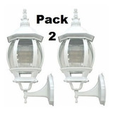 2 Aplique Farol Colonial Blanco Ext-int Vidrio Aluminio