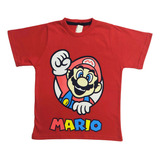 Camiseta Camisa Manga Curta Infantil Super Mario Mario Bros