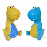 Kit 2 Dinossauro Baby Rex Azul E Amarelo Cofrinho Ofertao!!!