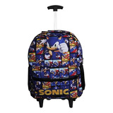 Mochila Juvenil Sonic Rodinhas Masculina Escolar Meninos Top